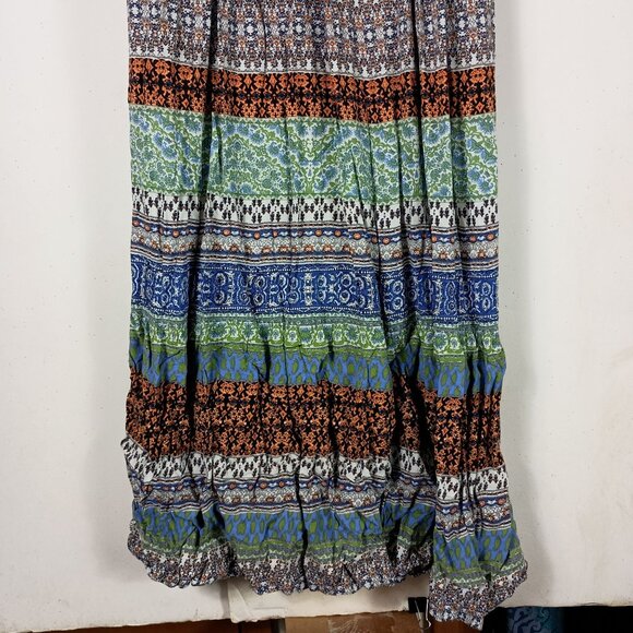 Lilka Mendocino Maxi Dress M Boho Festival Mixed Print Pleated Bust Empire Waist - Picture 5 of 13